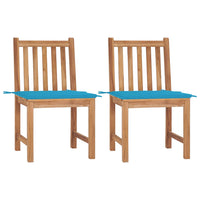 vidaXL Cadeiras de jardim c/ almofadões 2 pcs teca maciça
