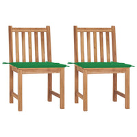 vidaXL Cadeiras de jardim c/ almofadões 2 pcs teca maciça