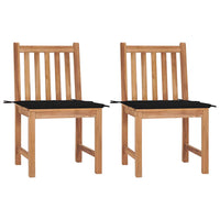 vidaXL Cadeiras de jardim c/ almofadões 2 pcs teca maciça
