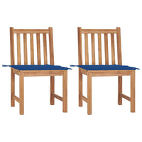 vidaXL Cadeiras de jardim c/ almofadões 2 pcs teca maciça