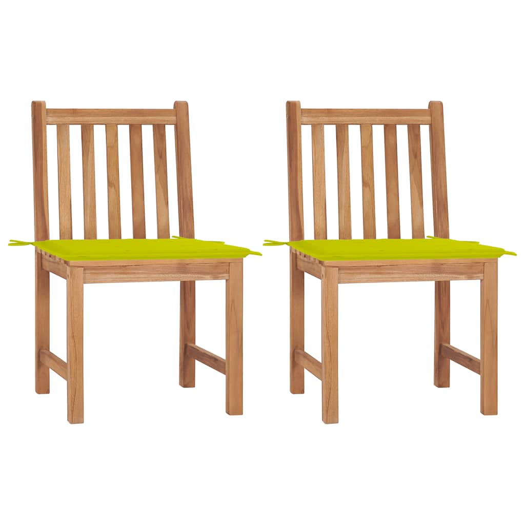 vidaXL Cadeiras de jardim c/ almofadões 2 pcs teca maciça