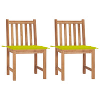 vidaXL Cadeiras de jardim c/ almofadões 2 pcs teca maciça