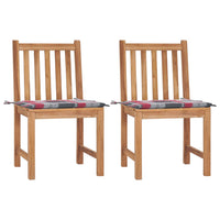 vidaXL Cadeiras de jardim c/ almofadões 2 pcs teca maciça