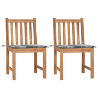 vidaXL Cadeiras de jardim c/ almofadões 2 pcs teca maciça