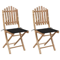 vidaXL Cadeiras de jardim dobráveis c/ almofadões 2 pcs bambu