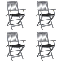 vidaXL Cadeiras exterior dobráveis c/ almofadões 2 pcs acácia maciça