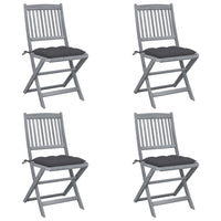 vidaXL Cadeiras exterior dobráveis c/ almofadões 2 pcs acácia maciça