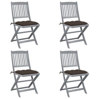 vidaXL Cadeiras exterior dobráveis c/ almofadões 2 pcs acácia maciça