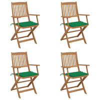 vidaXL Cadeiras de jardim dobráveis c/ almofadões 2 pcs acácia maciça