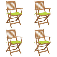 vidaXL Cadeiras de jardim dobráveis c/ almofadões 2 pcs acácia maciça