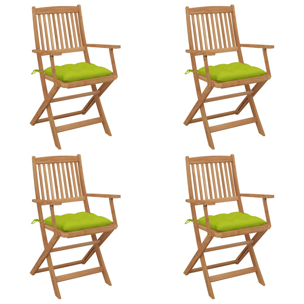 vidaXL Cadeiras de jardim dobráveis c/ almofadões 2 pcs acácia maciça