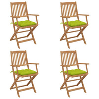 vidaXL Cadeiras de jardim dobráveis c/ almofadões 2 pcs acácia maciça