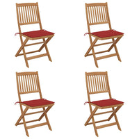 vidaXL Cadeiras de jardim dobráveis c/ almofadões 2 pcs acácia maciça