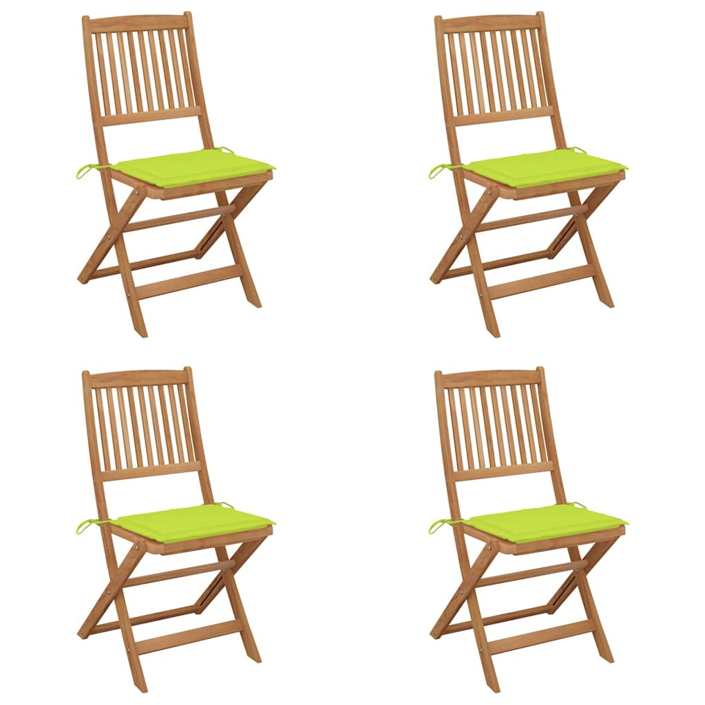 vidaXL Cadeiras de jardim dobráveis c/ almofadões 2 pcs acácia maciça