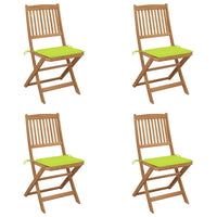 vidaXL Cadeiras de jardim dobráveis c/ almofadões 2 pcs acácia maciça