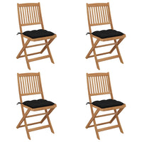 vidaXL Cadeiras de jardim dobráveis c/ almofadões 2 pcs acácia maciça
