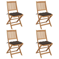 vidaXL Cadeiras de jardim dobráveis c/ almofadões 2 pcs acácia maciça