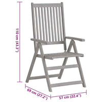 vidaXL Cadeiras jardim reclináveis c/ almofadões 2 pcs acácia maciça