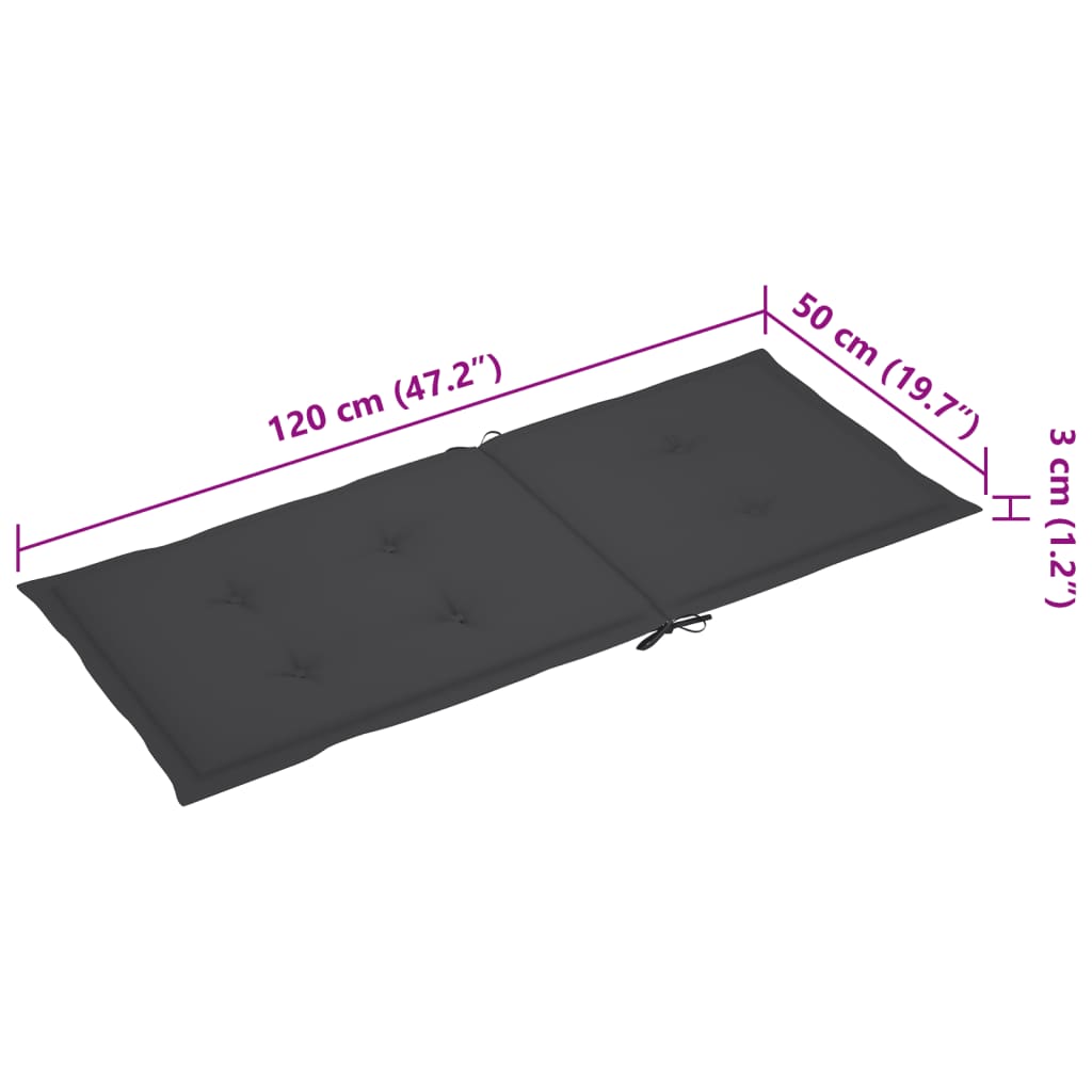 vidaXL Cadeiras jardim reclináveis c/ almofadões 2 pcs acácia maciça