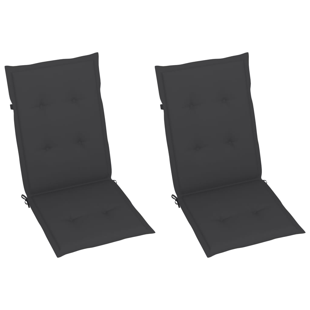 vidaXL Cadeiras jardim reclináveis c/ almofadões 2 pcs acácia maciça