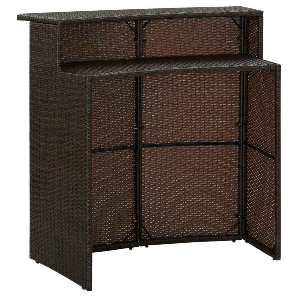 vidaXL 3 pcs conjunto de bar para jardim castanho