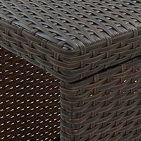 vidaXL 5 pcs conjunto de bar p/ jardim com almofadões vime PE castanho