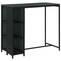 vidaXL 5 pcs conjunto de bar p/ jardim c/ almofadões vime PE preto
