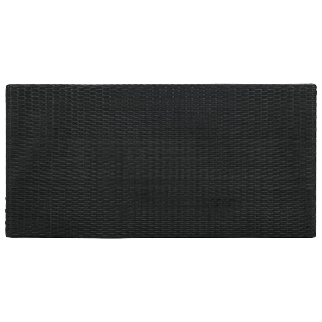 vidaXL 5 pcs conjunto de bar p/ jardim c/ almofadões vime PE preto