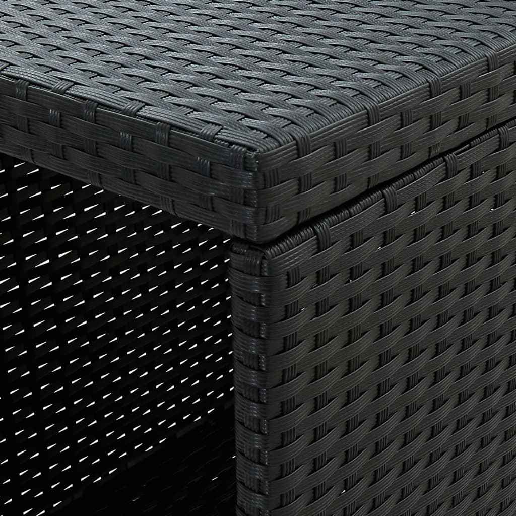 vidaXL 5 pcs conjunto de bar p/ jardim c/ almofadões vime PE preto