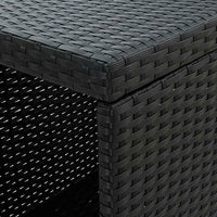 vidaXL 5 pcs conjunto de bar p/ jardim c/ almofadões vime PE preto