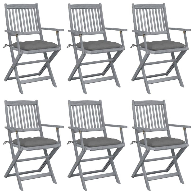 vidaXL Cadeiras exterior dobráveis c/ almofadões 2 pcs acácia maciça