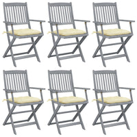 vidaXL Cadeiras exterior dobráveis c/ almofadões 2 pcs acácia maciça