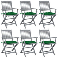 vidaXL Cadeiras exterior dobráveis c/ almofadões 2 pcs acácia maciça