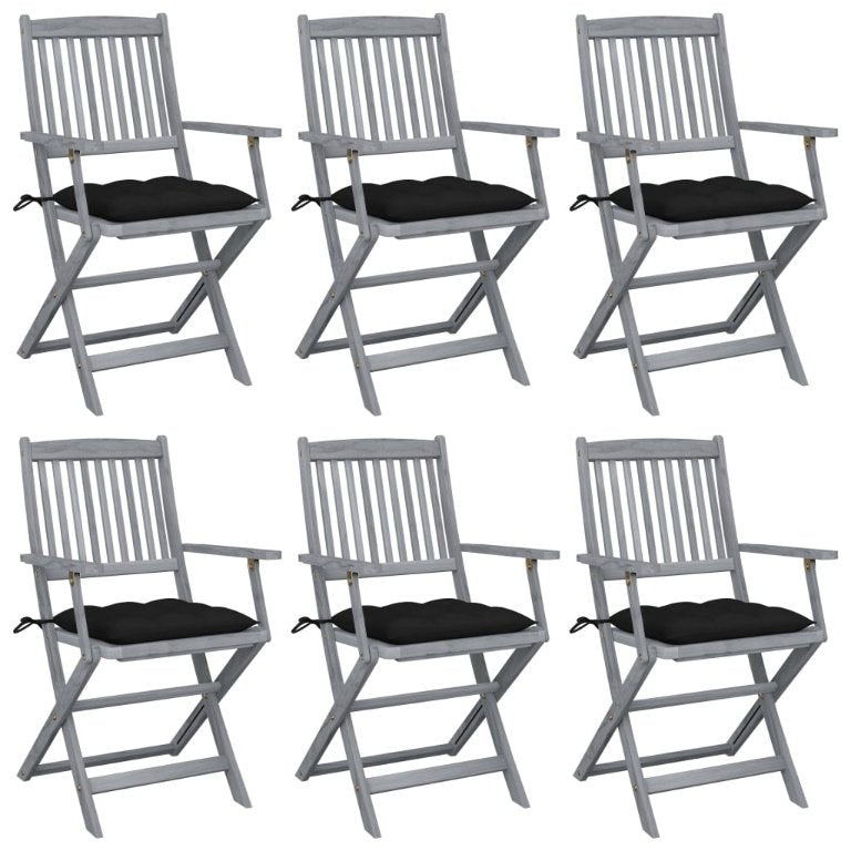 vidaXL Cadeiras exterior dobráveis c/ almofadões 2 pcs acácia maciça