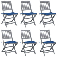 vidaXL Cadeiras exterior dobráveis c/ almofadões 2 pcs acácia maciça