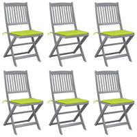 vidaXL Cadeiras exterior dobráveis c/ almofadões 2 pcs acácia maciça