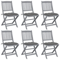 vidaXL Cadeiras exterior dobráveis c/ almofadões 2 pcs acácia maciça