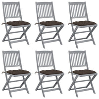 vidaXL Cadeiras exterior dobráveis c/ almofadões 2 pcs acácia maciça