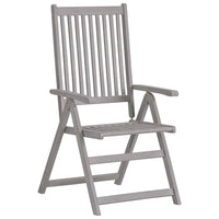 vidaXL Cadeiras jardim reclináveis 4 pcs madeira acácia maciça cinza