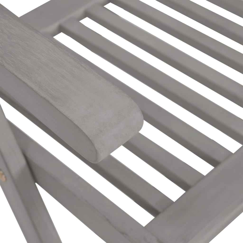 vidaXL Cadeiras jardim reclináveis 4 pcs madeira acácia maciça cinza