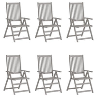vidaXL Cadeiras jardim reclináveis 4 pcs madeira acácia maciça cinza