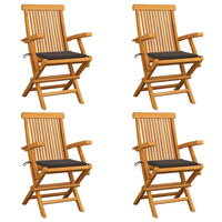 vidaXL Cadeiras de jardim c/ almofadões antracite 2 pcs teca maciça