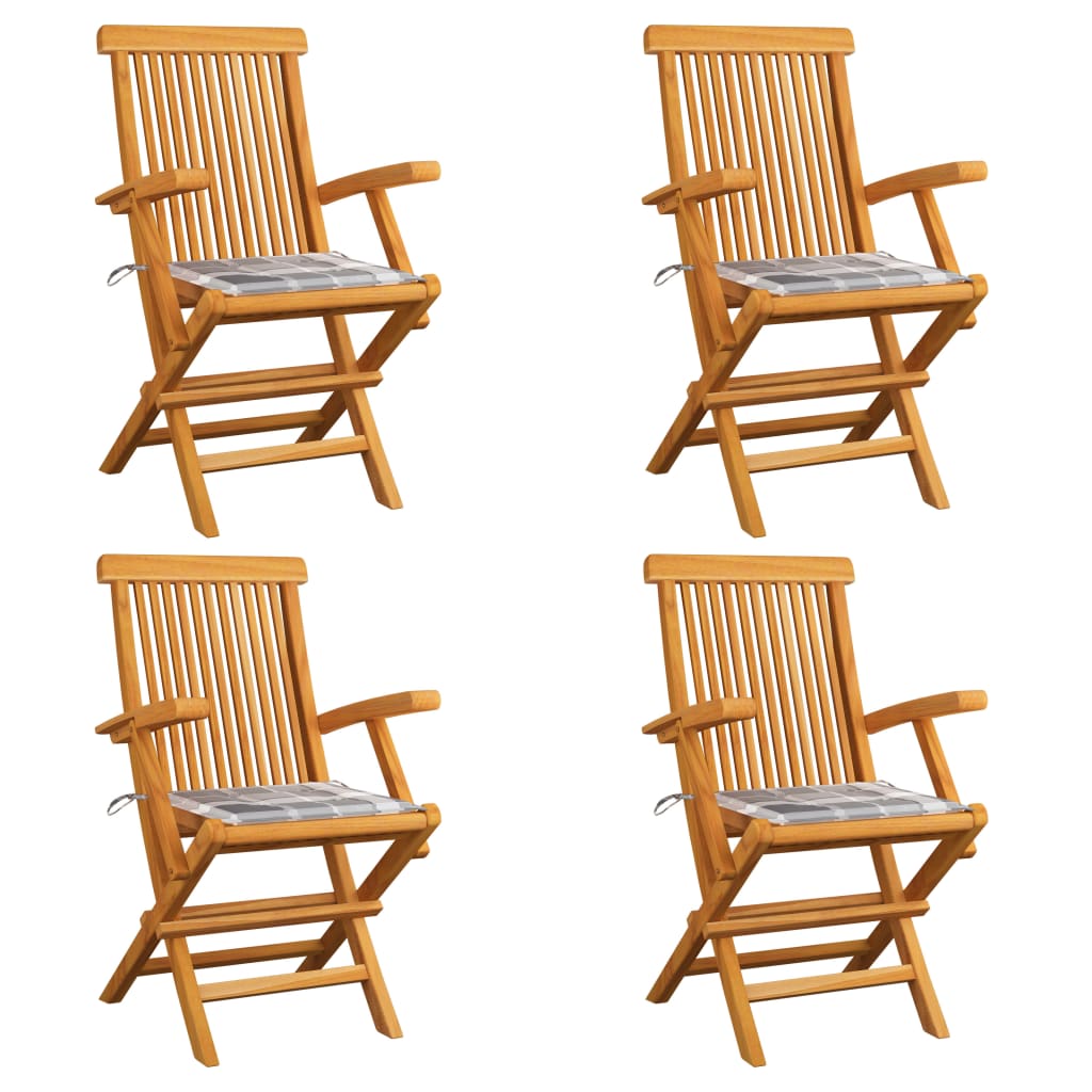 vidaXL Cadeiras de jardim c/ almofadões antracite 2 pcs teca maciça