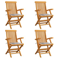 vidaXL Cadeiras de jardim c/ almofadões antracite 2 pcs teca maciça