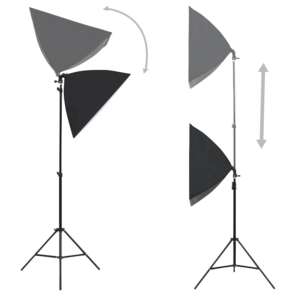 vidaXL Kit estúdio fotográfico com softbox iluminação/fundo/refletor