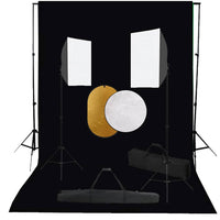 vidaXL Kit estúdio fotográfico com softbox iluminação/fundo/refletor