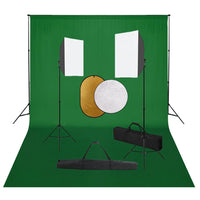 vidaXL Kit estúdio fotográfico com softbox iluminação/fundo/refletor