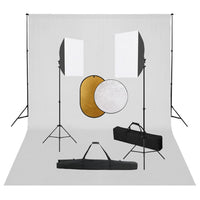 vidaXL Kit estúdio fotográfico com softbox iluminação/fundo/refletor