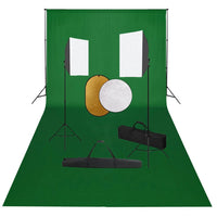 vidaXL Kit estúdio fotográfico com softbox iluminação/fundo/refletor