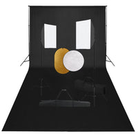 vidaXL Kit estúdio fotográfico com softbox iluminação/fundo/refletor